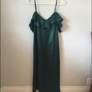 NWT Green silky party dress